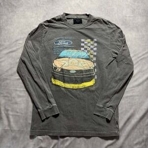 Rollas Ford Thunderbird Graphic Long Sleeve T-Shirt Mens Charcoal Grey Small